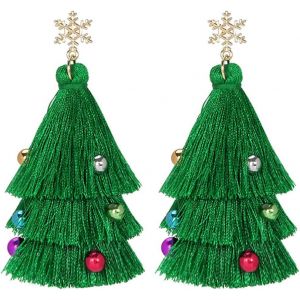 Kal-D'oreilles Pour Femmes, Clous D'oreilles En Alliage Avec Flocon De Neige Houppe Sapin De Noël Boucles D'oreilles Percées, Cartilage Chirurgical Anniversaire Cadeaux De Noël - Neuf