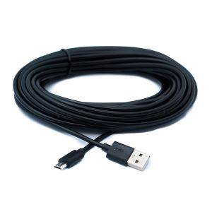 JGD-C&acirc;ble de charge USB 10 m &iquest; Micro-B vers USB Type A &iquest; C&acirc;ble d&iquest;alimentation uniquement (sans transfert de donn&eacute;es) &iquest; 5 V / 2,4 A &iquest; Noir &iquest; Long c&acirc;ble pour cam&eacute;ra, tablette, LED - Neuf