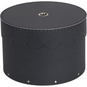lot de 2 boîtes rondes avec couvercle-boîte avec couvercle pour les vêtements,les jouets,etc.-caisson de rangement rond en panneaux de fibres et papier effet lin-gris foncé - Neuf