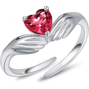 Ajustable Bague Pour Femme Je Veille Sur Toi Pour Toujours Argent Sterling 925 Bague De Coeur C&acirc;lin Bagues Pour Femmes Bagues De Pierres De Naissance - Neuf