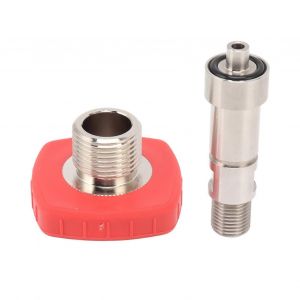 Connecteur de réservoir de CO2 carré rouge G5/8 à 1/4 Bspp Connecteur de réservoir de CO2 en acier inoxydable pour remplacement - Neuf