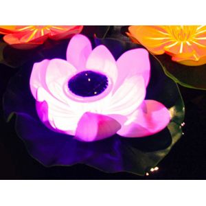 Lot De 2 Lampes Solaires En Forme De Lotus Pour La D&eacute;coration De Jardin Et De Bassin - Neuf