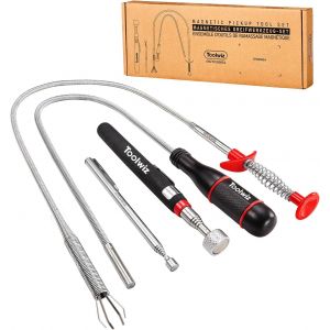 KALANKA-Lot de 4 outils de ramassage magn&eacute;tiques &iquest; Pince extensible avec griffe flexible, aimant de 3,6 kg pour articles difficiles &agrave; atteindre, b&acirc;ton magn&eacute;tique &agrave; ressort pliable, r&eacute;paration de - Neuf