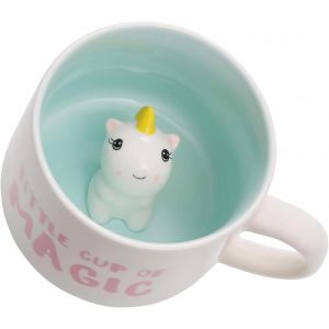 Eryi-Tasse Licorne 3d Tasse À Café 3d En Céramique Avec Motif Animal À L'intérieur, 350 Ml Mug Licorne Faite À La Main, Tasse À Lait Cadeaux Pour Noël, Anniversaire, Fête, Enfants (Licorne) - Neuf
