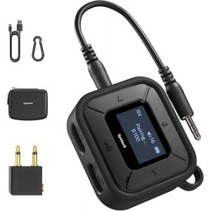 Avion Bluetooth Transmetteur Récepteur Avec Extra Dual 3.5Mm Aux Adaptateur, Led Affichage Faible Latence Double Liaison Bluetooth 5.3 Casque Adaptateur Pour Voiture Airpods Casque Sans Fil - Neuf