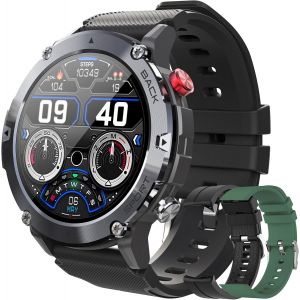 Montre Connectée Homme avec Appel/Numérotation Bluetooth 5.1 Smartwatch Sport IP68 Lecteur de Music Fonction Féminine Podomètre Fréquence Cardiaque Bracelet Intelligent pour Android iOS Noir - Neuf