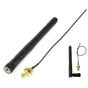 2 Pack M.2 WiFi Antenna 2.4GHz 5.8GHz 3dBi MIMO RP-SMA Male + 2 x NGFF IPEX4 to RP-SMA Cable 6 Inch for M.2 NGFF Wireless Network Card Intel WiFi Adapter for Laptop - Neuf