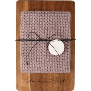 Cadeau D'anniversaire Pour Femme Planche &Agrave; D&eacute;couper En Bois Torchon De Cuisine Coton Cadeau Pendaison Cr&eacute;maill&egrave;re Pour Amie No&euml;l(Sch&ouml;n, Dass Es Dich Gibt) - Neuf