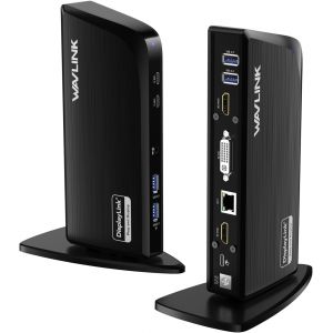 acdsgd-DisplayLink Station d'accueil 13-en-1 USB C, Triple moniteurs (HDMI 4K/2K, DVI), Ethernet 1Gbps, 4*USB 3.0, 2*USB C, Audio/Micro, Compatible Windows/Mac OS(Pas de Charge PC) - Neuf