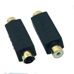 Adaptateur vidéo composite S-Vidéo mâle vers RCA femelle Convertisseur de prise,extension de coupleur Mini Din 4 broches - Neuf
