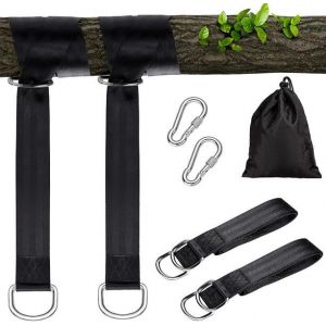 Kit De Fixation Pour Balan&ccedil;oire Robuste : 2 Sangles De Suspension R&eacute;glables Avec Anneaux En D, Mousquetons Et Sac De Rangement Pour Des Activit&eacute;s En Plein Air En Toute S&eacute;curit&eacute; - Neuf