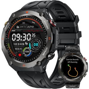 Montre Connect&eacute;e Homme Gps Smartwatch -Boussole Barom&egrave;tre Altim&egrave;tre Appel Bluetooth 650Mah Batterie Fr&eacute;quence Cardiaque Spo2 Sommeil 100+ Modes Sportifs 1.45" &Eacute;tanche Fitness Tracker Pour Android Io - Neuf
