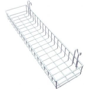Panier Métallique,Panier À Grille,Organisateur De Montage Mural Pour Grille Murale,Organisateur De Cuisine,Stockage De Fil Pour La Maison,Décoration Murale(Blanc) - Neuf