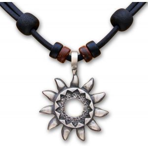 Trahoo-Collier En Cuir Avec Pendentif Signe Du Soleil Pour Hommes & Femmes Réglable Collier De Surfeur - Neuf