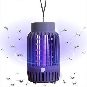 KALANKA-2 en 1 Lampe Anti Moustique, Tue Mouche Electrique mit LED Lampe, USB Rechargeable, 360 ° Piege Moustique, Lampe Anti Mouche pour Intérieur, Extérieur, Camping, Maison, Jardin - Neuf