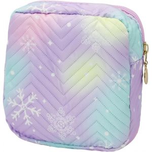Trousse De Maquillage De Voyage - Dégradé De Couleurs - Portable - 14 X 14 Cm - Organiseur De Maquillage Avec Fermeture Éclair - Serviette Imperméable - Petit Sac De Rangement Pour Femme Et - Neuf