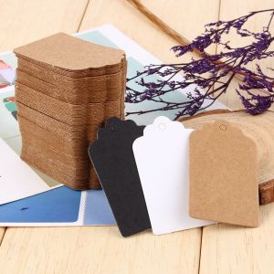 Etiquettes cadeaux en papier kraft 5 x 3 cm, pour mariage, anniversaire, feston, carte de visite vierge, 100 pieces - Neuf