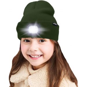 Enfants Led Casquette De Bonnet &Eacute;clair&eacute;e,Lampe Frontale Rechargeable Par Usb Chapeaux De Nuit En Tricot D'hiver Plus Chauds Lumi&egrave;re Cadeaux No&euml;l Pour Gar&ccedil;ons Filles.[F74] - Neuf