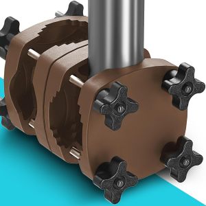 Ulteronixshop-Support De Parasol Pour Balcon - Support De Parasol Anti-Bombes - Support De Parasol Compact Pour Balcon - Support De Parasol Universel - Taupe - Neuf