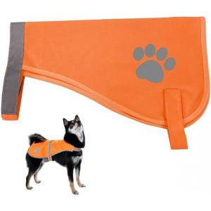 Kalanka-Gilet R&eacute;fl&eacute;chissant Pour Chien,Chiens S&eacute;curit&eacute; Harnais Vestes,Haute Visibilit&eacute; V&ecirc;tements Petit Grands Chiens Pour Prot&eacute;ger Votre Animal De Compagnie Des Voitures Et Des Accidents De Chasse(Or - Neuf