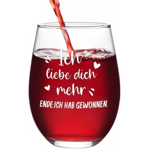 Tianyi-Verre &Agrave; Vin &laquo; Ich Liebe Dich &raquo;, Cadeau D'amour Pour Hommes Et Femmes, Cadeau De Saint-Valentin, Cadeau D'anniversaire Pour Elle Et Lui, Cadeau D'amour, Cadeau Partenaire Pour Les Deux Verres - Neuf
