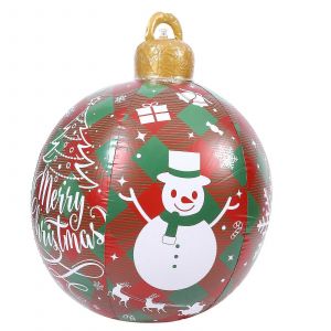 Ballon gonflable D&eacute;coration Gonflable de Boule de No&euml;l Cour D&eacute;coration Rouge et Motif de 80.00X60.00X60.00CM R&eacute;utilisables 1Pack - Neuf