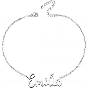Eryi-Bracelet Pour Femme Avec Prénom En Acier Inoxydable - Pendentif Prénom Personnalisé Argenté Pour Femme - Cadeaux Personnalisés Pour Femme, Mère, Fille, Meilleure Amie - Neuf