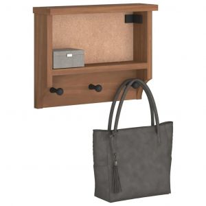 Porte-manteau mural SANDNES 45x12x35 cm bois massif pin - Neuf
