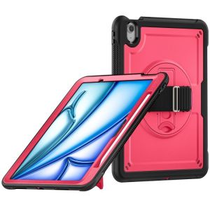 Coque Support Rotatif Avec Poignée En Miel Pour Ipad Air 11 2024/2025 - Rose Rouge - Neuf