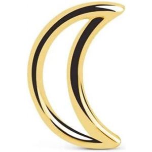 Kal-- Boucle D'oreille Seule Mini Moon Shape. Argent Sterling 925 Avec Finition Plaqu&eacute; Or 18 Carats. Fermoir Poussette. Bijoux Pour Femme. - Neuf