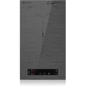 CHECARZHN--NO1-Plaque À Induction 2 Feux, Plaque De Cuisson Avec Zones Flexibles Et Pr , 10 Niveaux De Puissance, Verrouillage De Sécurité Et Minuterie, Protection Contre La Surchauffe, Bbq,3300W(Gri - Neuf