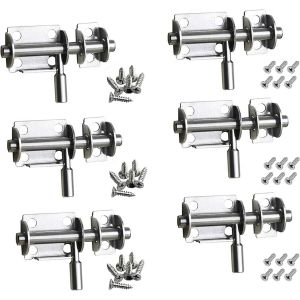 ChenQuanSarl-Loquet De Porte, 6 Pièces Acier Inoxydable De Sécurité Verrou Porte Pour Portes De Salle De Bain, Wc Fenêtre, Meubles Portes En Bois, Animal Domestique Verrou De Portail, Etc. - Neuf