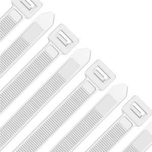 500 mm x 7,6 mm Collier de Serrage Plastique Blanc Serre Câbles Longs Rilsan Ultra Solides Résistant aux UV Attache Câble Lot de 100 Pièces - Neuf