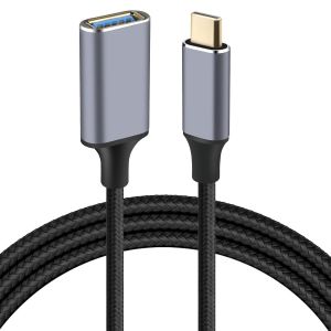 Rallonge USB C 1.5M 100W PD 5A QC 3.0, Cable Rallonge USB C Mâle à Femelle USB C 3.2 Gen 2 20Gbps 4K@60Hz Cable Extension USB C Nylon Tressé Compatible avec Macbook Pro Galaxy S22 S21 S10 (Noir) - Neuf