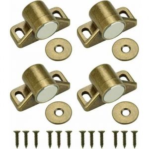 4PCS Aimant pour Porte Placard Loquet de Porte Magnétique Fermeture de Porte Aimantée avec 4 Rondelles et 12 Vis Fermeture - Neuf