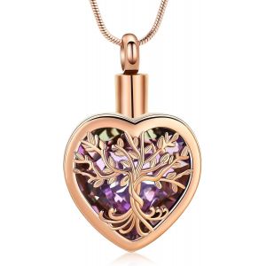 Colliers Urne Fun&eacute;raire En Forme De Coeur Pour Les Cendres Pour Femmes Bijoux Fleur M&eacute;morial Mini Keepsake Cendres Pendentif Creux - Neuf