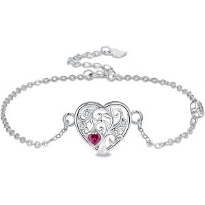 Kalsw-Bracelet Arbre De Vie Femme Argent Sterling 925 Avec Zirconium,Avec Boite Cadeau Femmes Filles Cadeau - Neuf