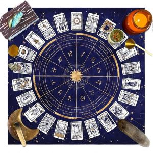 Tapisserie D'autel En Tissu Pour Cartes De Tarot, 75 X 75 Cm, Accessoires Mystiques Pour La Lecture Du Tarot - Neuf
