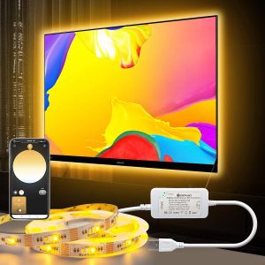 Tzf-Zigbee Bande Led Rgbww &Agrave; Intensit&eacute; Variable 3 M,R&eacute;tro&eacute;clairage Smart Tv,Fonctionne Avec Hub Bridge Echo Plus,Application/Alexa Commande Vocale Rgbcct Led Lights - Neuf
