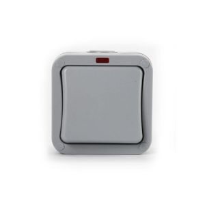 Interrupteur étanche IP65 extérieur interrupteur simple interrupteur anti-poussière extérieur gris poussière prises boîte pour extérieur jardin salle de bain atelier balcon-1 gang - Neuf