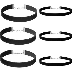 Kales-6 Pièces Ruban Collier Ras Du Cou Pour Femmes Filles,Collierras Du Cou Fille En Velours Noir Réglable Gothique Collier,Adapté Pour Les Gendez-Vous,Les Banquets De Mariage - Neuf