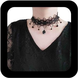 Boho Fleur Dentelle Collier Ras Du Cou Vintage Larme Cristal Clavicule Collier Gothique Dentelle Collier Noir Goutte D'eau Cz Pendentif Collier Ras Du Cou Bijoux Pour Femmes(Style A) - Neuf