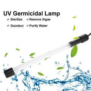 HJLIAN Barre lumineuse UV germicide submersible pour aquarium, etanche 220-240 V, sterilisateur (15 W) - Neuf