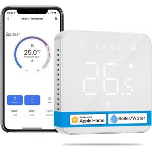 Thermostat Connecté Encastrable, Thermostat Wifi Pour Chaudière / Chauffage Au Sol À Eau, Thermostat Intelligent Compatible Avec Apple Homekit, Alexa Et Google Home, Commande Vocal[MAT791317] - Neuf