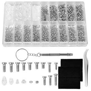 Checarzhn--No1-1000 Pcs Vis Lunettes, Kit Reparation Lunette Avec Tournevis Et Pince À Épiler, Vis Pour Lunettes Pour Le Remplacement Des Lunettes Des Lunettes De Soleil Et Des Montres - Neuf
