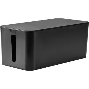 Cache Multiprise Z2301-B, Boîte De Rangement Pour Câbles Électriques, Boite Cache Prise 23,5X11,5X12 Cm, Boite Rangement Multiprise, Noir Avec 2 Ouvertures Latérales - Neuf
