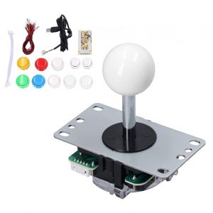 Kit De Joysticks De Jeu D'arcade Qm070901, Kit De Bricolage Sans Delai, Avec Carte D'encodage, Joystick 10 Boutons Pour Mame, Couleurs Melangees (Blanc) - Neuf