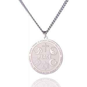 Trahoo-Coexist In Peace Collier Yin Yang Croix Collier Roue Étoile De David Collier Pendentif Om Étoile Croissant De Lune Collier Pour Homme Femme - Neuf