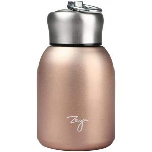 Letnerny-Mini Bouteille Isotherme Portable En Acier Inoxydable Mat Pour Boissons C S Et Froides, Voyage, Sport, 280 Ml (Or Rose) - Neuf