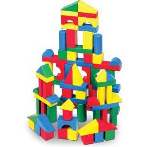 Wooden Building Blocks Educational Toy for Kids,100 Colorful Blocks of Different Shapes and Sizes,Learning Games,Gift for 3 4 5 6 7 Years Old Boys Girls - Neuf